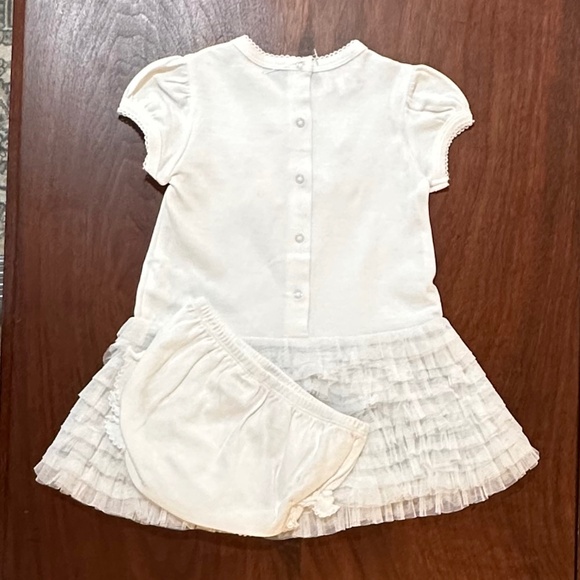 NWT Baby Biscotti Dress w/bloomers Girls 24m Ivory w/White & Pink Heart - Picture 4 of 14